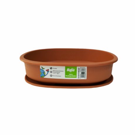 BABA 204 PLASTIC POT H6 x L26 x W19 CM TERRA