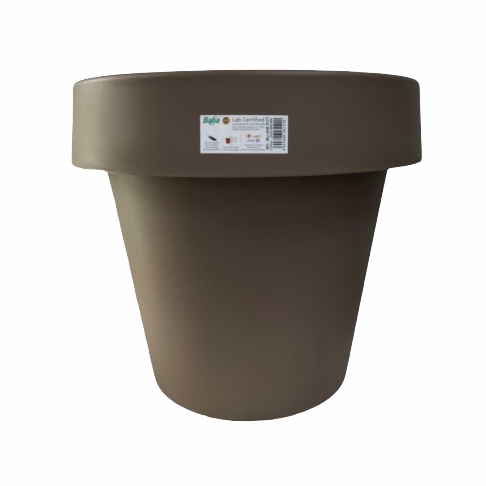 BABA-400-PLASTIC-POT H33-W37CM-BROWN