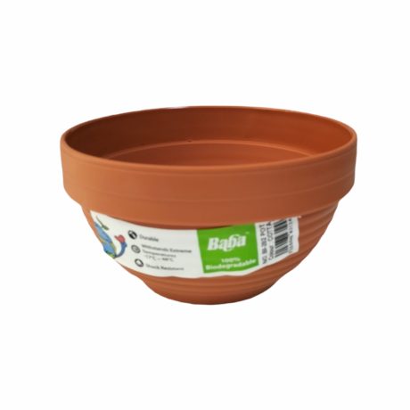 BABA 202 PLASTIC POT H9 x W16 CM TERRA