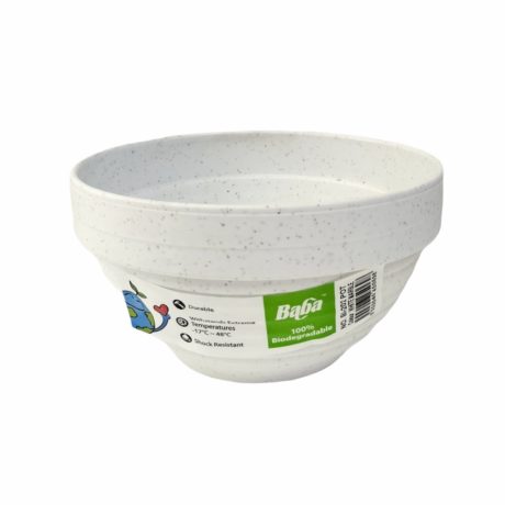 BABA 202 PLASTIC POT H9 x W16 CM MARBLE WHITE