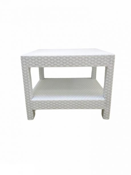 King Rattan Table -H46-L60-W60CM-WHITE