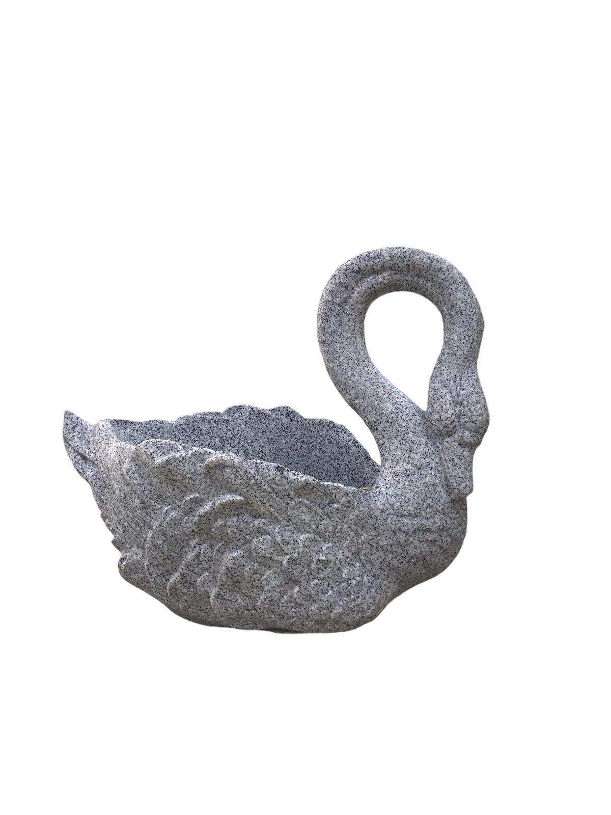 Swan Gray Stone Plastic Pot H51cm