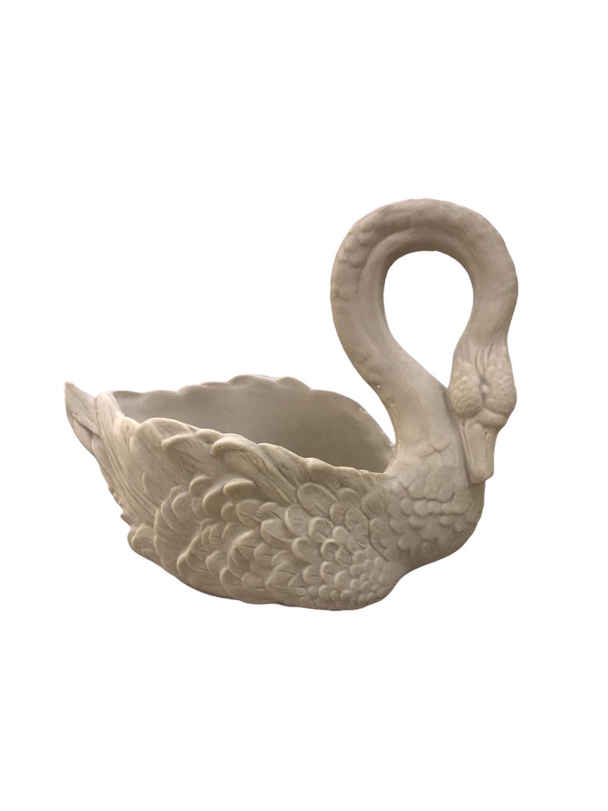 Swan Lime Stone Plastic Pot H51cm