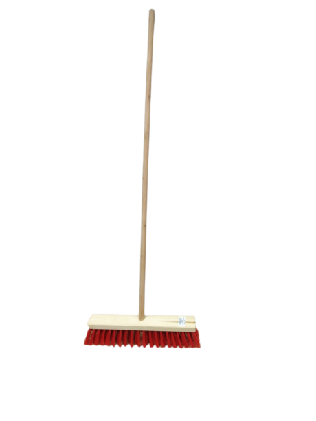 Nylon Broom Red 30cm W/ Wooden Handle
