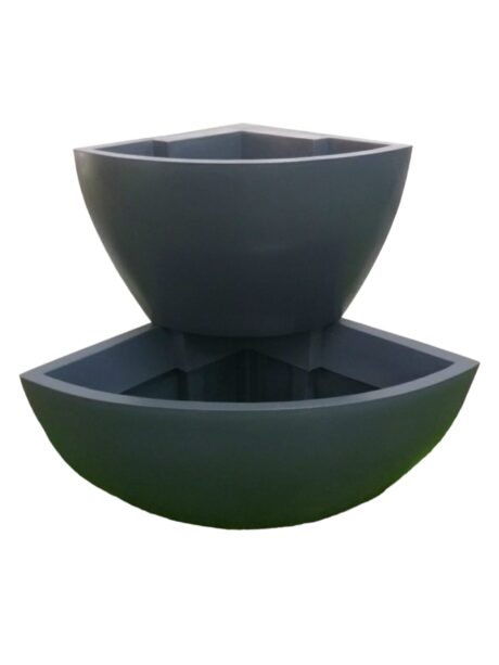 FIBERGLASS POT Do-Re DO69 H69cm x W39-53cm Gray Stone
