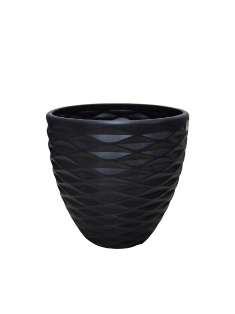 Plastic Pots Rhombos H40cm x W40cm Black