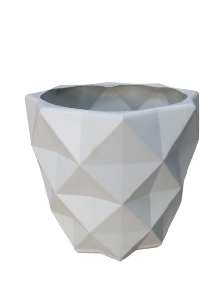 Plastic Pots Diamond H52cm x W55cm White