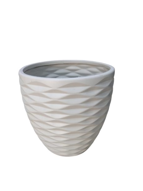 Plastic Pots Rhombos H40cm x W40cm White