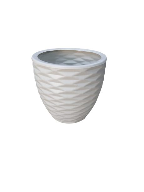 Plastic Pots Rhombos H30cm x W30cm White