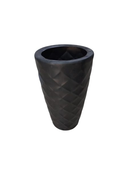 Plastic Pot Havana H59cm x W35cm Black