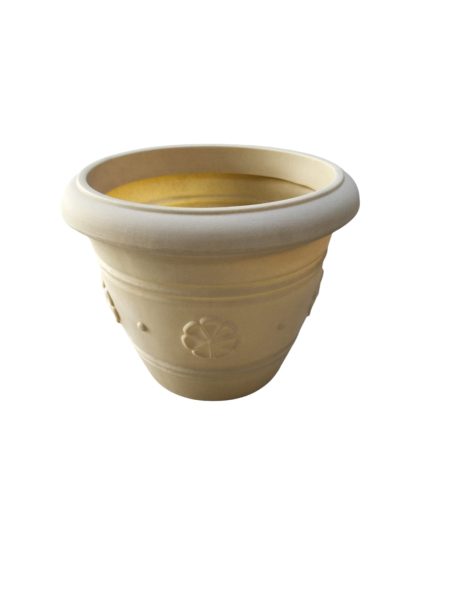 Emi Fiber Rond Pot H35cm x Dia43cm lime stone